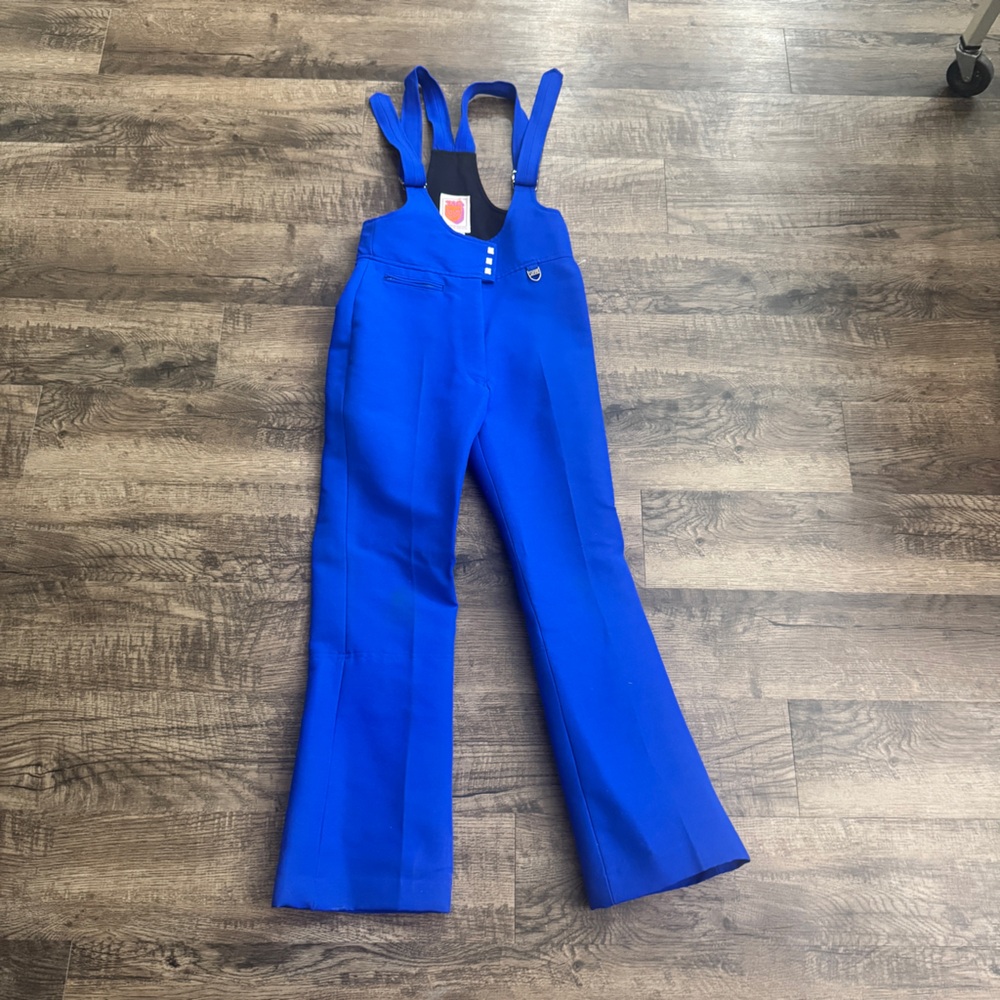 Bright Blue Snow Jumpsuit with Silver Accents Wool